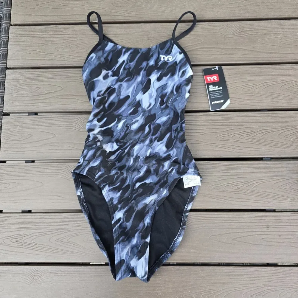 TYR Women's DuraFast Elite Draco Titanium CutoutFit One Piece SZ 30 New